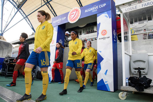 Mia Carlsson, Madelen Janogy and Mimmi Larsson of Sweden