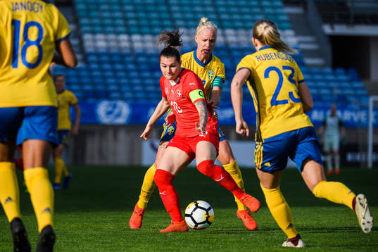 Caroline Seger of Sweden and Florijana Ismaili of