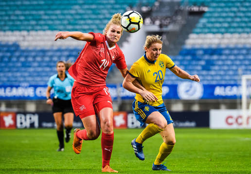 Rahel Kiwic of Switzerland and Mimmi Larsson of Sweden