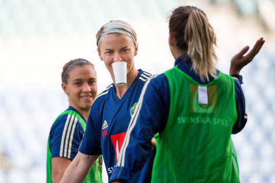 Nilla Fischer of Sweden ahead the Algarve Cup 2019 match