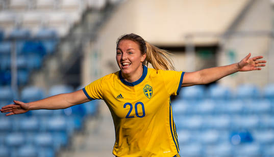 Mimmi Larsson of Sweden celebrates