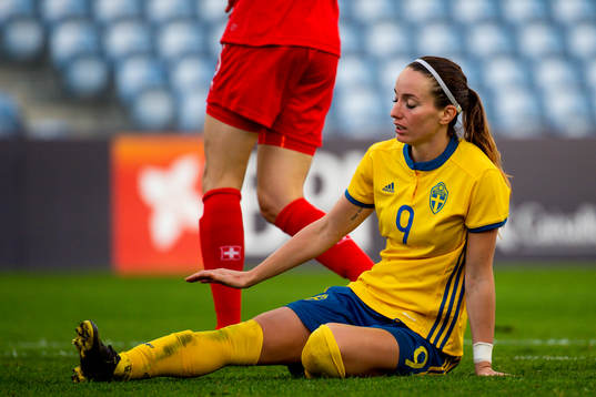 Kosovare Asllani of Sweden looks dejected
