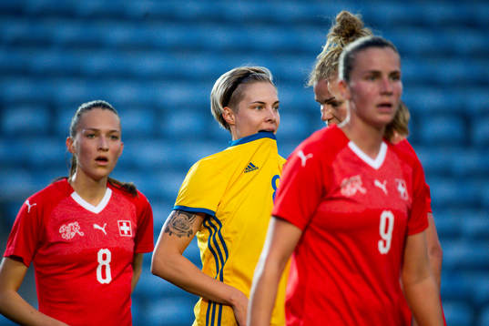 Lina Hurtig of Sweden looks dejected