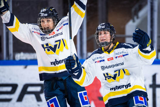 s Isabell Palm och Fanny Rask jublar