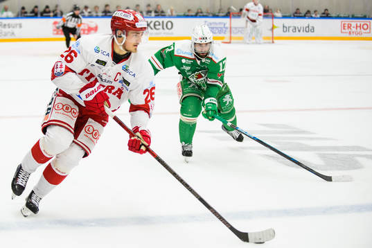 Timrås Hampus Larsson och Rögles Taylor Matson