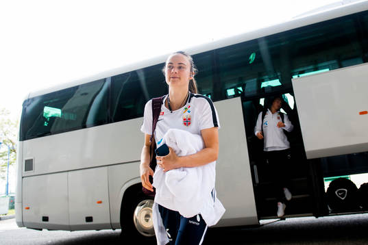 Caroline Graham Hansen of Norway arrives the stadium