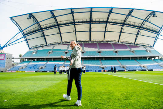 Frida Maanum of Norway arrives the stadium
