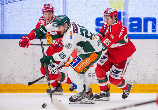 Färjestads Martin Johansson och Moras Michael Haga