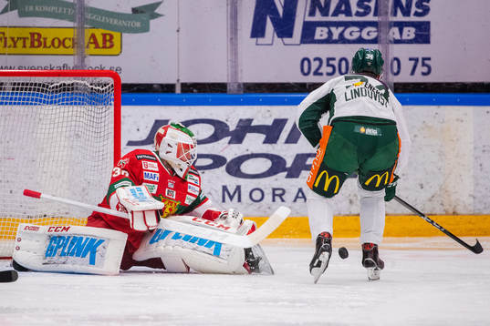 Moras målvakt Janne Juvonen och Färjestads Michael