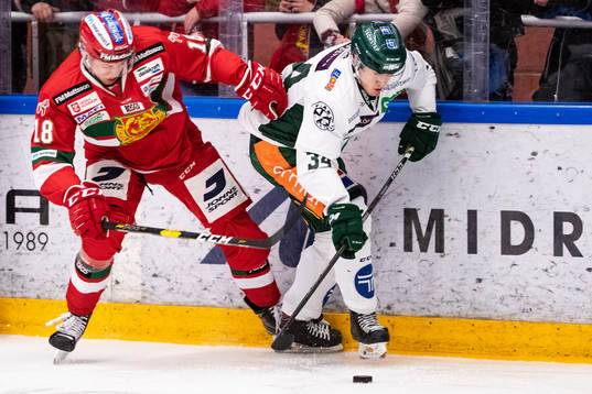 Moras Emil Aronsson och Färjestads Michael Lindqvist