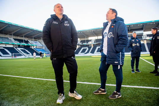 Dag-Eilev Fagermo, head coach of Odd, and Bjarne Berntsen,