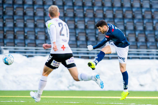 Steffen Hagen of Odd and Zymer Bytygi of Viking