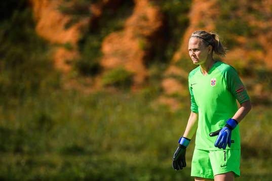 Goalkeeper Ingrid Hjelmseth of Norway