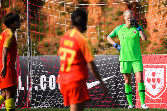 Goalkeeper Ingrid Hjelmseth of Norway