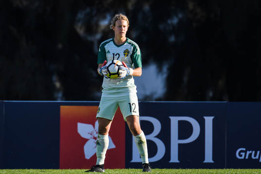 Goalkeeper Cajsa Andersson of Sweden