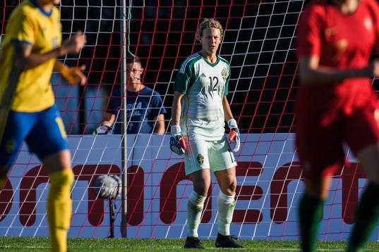 Goalkeeper Cajsa Andersson of Sweden