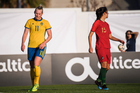 Stina Blackstenius of Sweden looks dejected