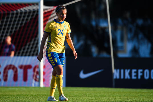 Julia Zigiotti Olme of Sweden looks dejected when leaving