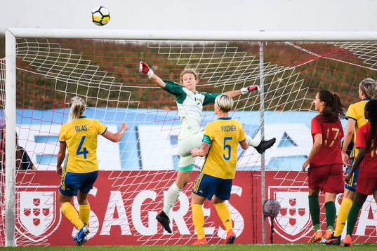 Goalkeeper Cajsa Andersson of Sweden