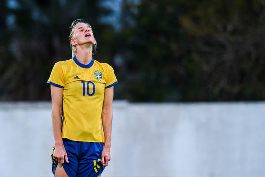 Sofia Jakobsson of Sweden looks dejected