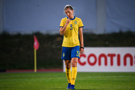 Linda Sembrant of Sweden looks dejected