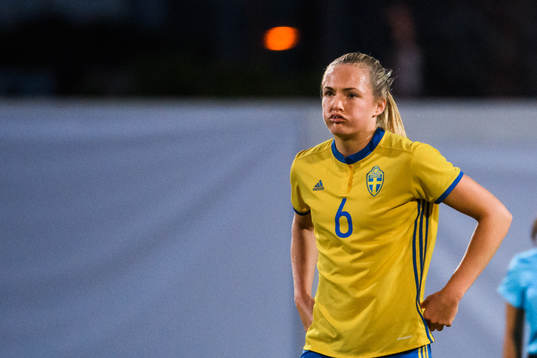 Magdalena Eriksson of Sweden looks dejected