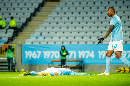 Malmö FFs Marcus Antonsson och Carlos Strandberg deppar
