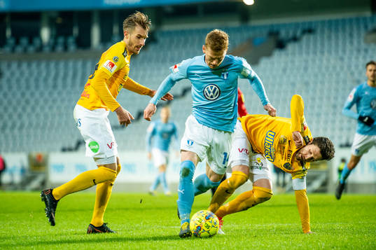 Malmö FFs Anders Christiansen mot Falkenbergs Tobias