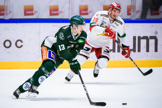 Färjestads Daniel Viksten och Moras John Persson