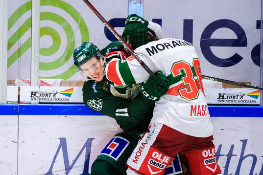 Färjestads Joakim Nygård och Moras Adam Massuhr