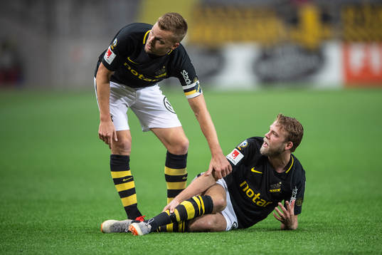 s Sebastian Larsson hjälper Daniel Sundgren att resa sig