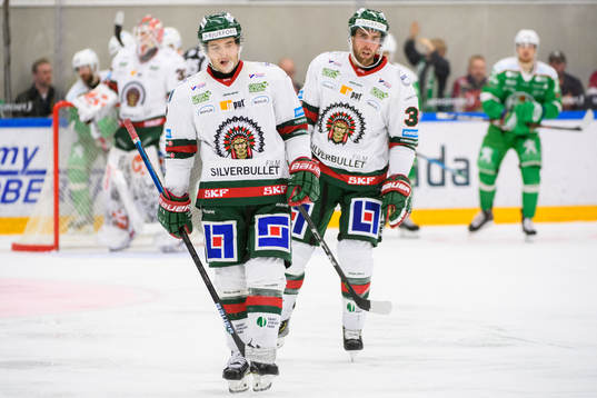 Frölundas Patrik Carlsson och Brandon Gormley deppar