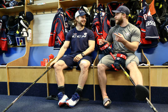 Linköpings Andrew Gordon och Jimmy Andersson före