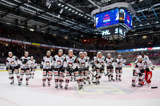 Malmö Redhawks spelare  jublar