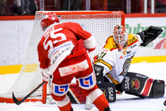 Timrås Vilmos Gallo och Luleås målvakt Niklas Rubin