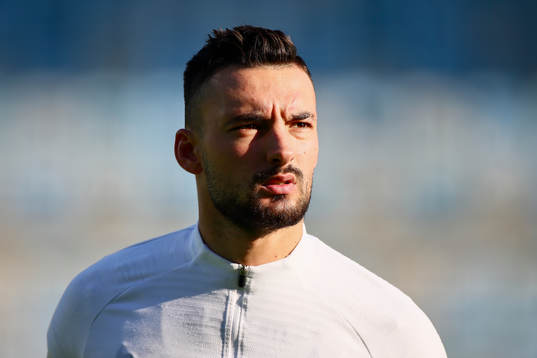 IFK Norrköpings Sead Haksabanovic innan fotbollsmatchen i