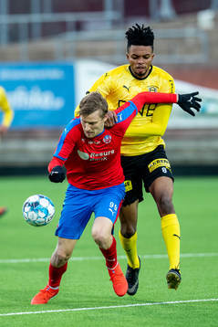 Helsingborgs Andri Bjarnason mot Lillestrøms Charles Ezeh
