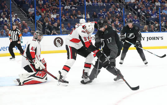 Ishockey, NHL Mar 2, 2019; Tampa, FL, USA;Tampa Bay
