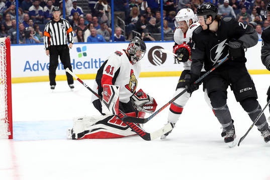 Ishockey, NHL Mar 2, 2019; Tampa, FL, USA; Ottawa Senators