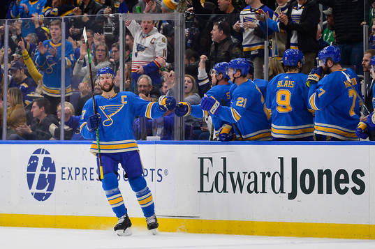 Ishockey, NHL Mar 2, 2019; St. Louis, MO, USA; St. Louis