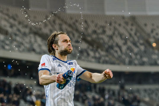 Djurgårdens Kevin Walker jublar