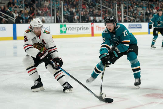 Ishockey, NHL Mar 3, 2019; San Jose, CA, USA; Chicago