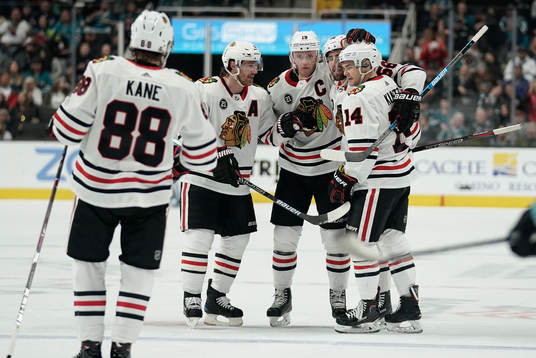 Ishockey, NHL Mar 3, 2019; San Jose, CA, USA; Chicago