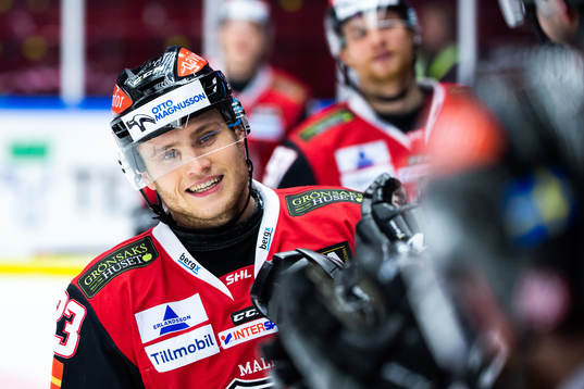Malmö Redhawks Christoffer Forsberg jublar
