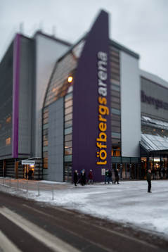 Exteriör av Löfbergs Arena