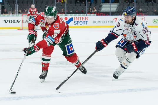 Frölundas Jakob Moverare och Linköpings Eddie Larsson