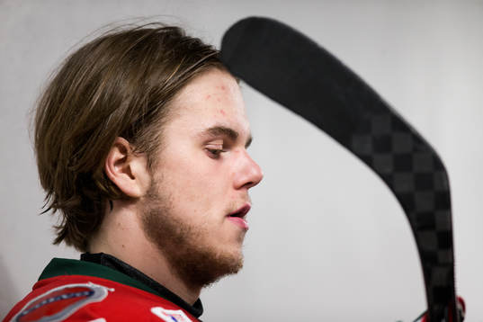 Frölundas Samuel Fagemo innan ishockeymatchen i SHL mellan