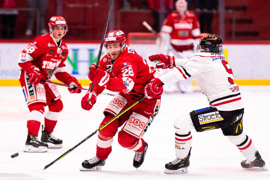 Timrås Hampus Larsson och Örebros Tylor Spink