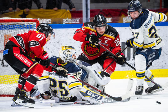 s målvakt Felix Sandström, Luleås Erik Gustafsson och