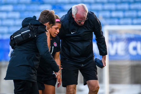 Desiree Scott of Canada in pain